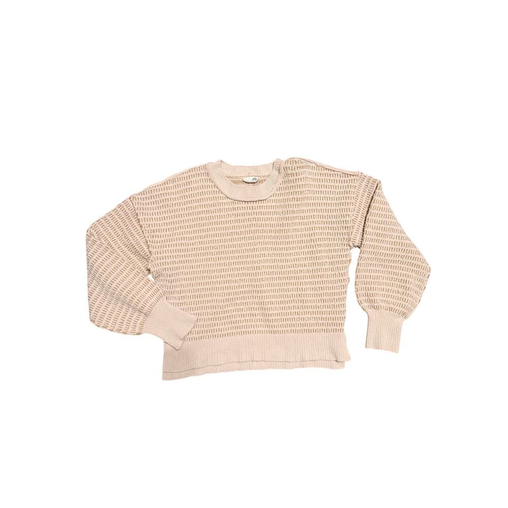 New’N Cream & Tan Textured Knit Sweater – Size Small